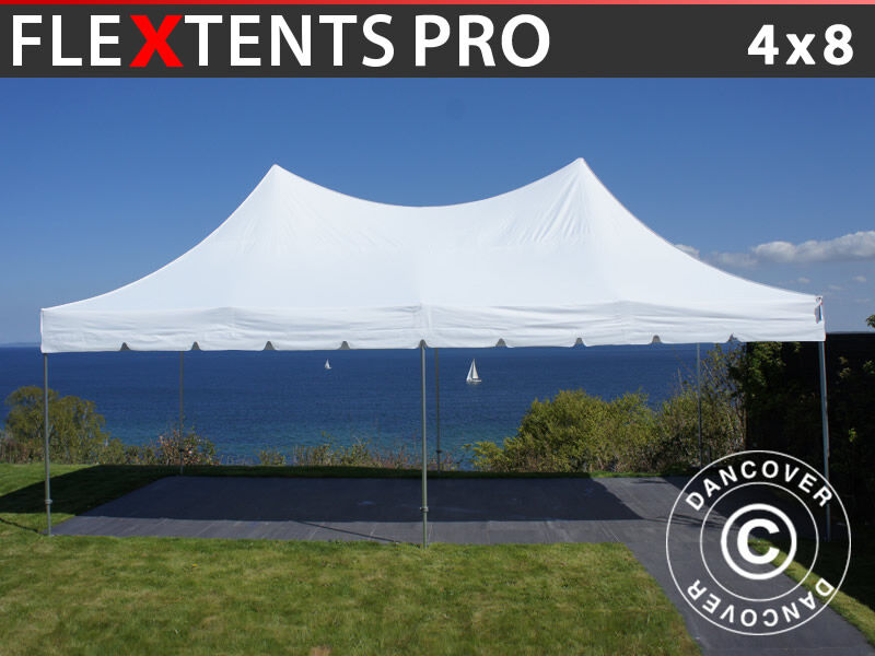 Dancover Foldetelt FleXtents Easy up pavillon PRO Peak Pagoda 4x8m Hvid