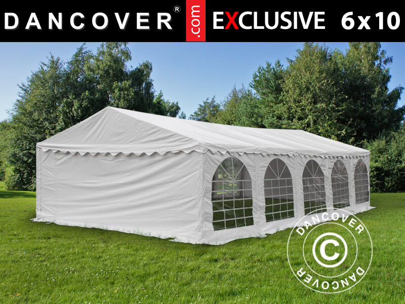 Dancover Partytelt Festtelt Exclusive 6x10m PVC, Hvid