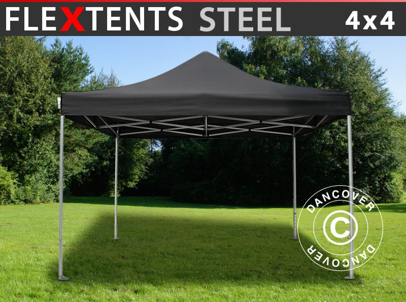 Dancover Foldetelt FleXtents Easy up pavillon Steel 4x4m Sort