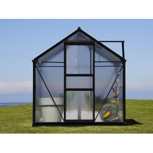 Dancover Drivhus Polycarbonat 3,64m², 1,9x1,92x2,01m M/sokkel, Sort