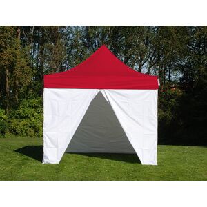 Dancover Foldetelt Flextents Easy Up Pavillon® Pro, Akutberedskabstelt, 3x3m, Rød/hvid, Inkl. 4 Sidevægge