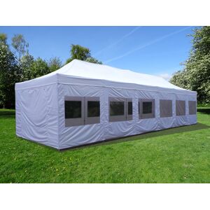 Dancover Foldetelt Flextents Easy Up Pavillon Pro 4x12m Hvid, Inkl. Sider