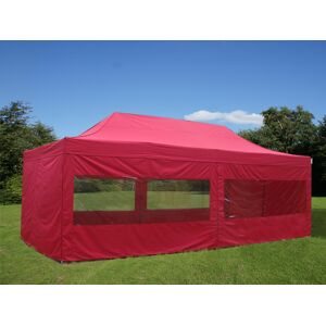 Dancover Foldetelt Flextents Easy Up Pavillon Pro 4x8m Rød, Inkl. 6 Sider