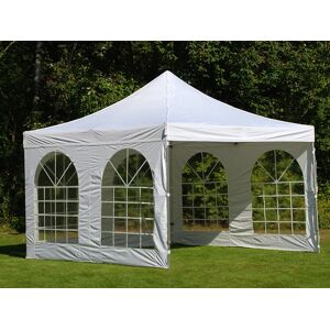 Dancover Foldetelt Flextents Easy Up Pavillon Pro Vintage Style 4x4m Hvid, Inkl. 4 Sider