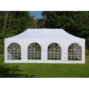 Dancover Foldetelt Flextents Easy Up Pavillon Pro Vintage Style 4x8m Hvid, Inkl. 6 Sider