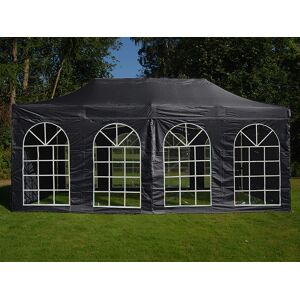 Dancover Foldetelt Flextents Easy Up Pavillon Basic V.3, 3x6m Sort, Inkl. 4 Sider