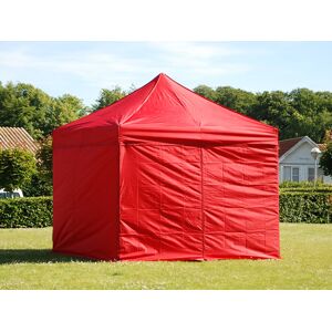 Dancover Foldetelt Flextents Easy Up Pavillon Pro Steel 3x3m Rød, Inkl. 4 Sider