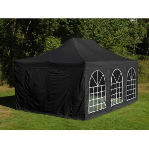 Dancover Foldetelt Flextents Easy Up Pavillon Steel 4x6m Sort, Inkl. 4 Sider