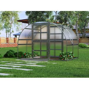 Dancover Drivhus Polycarbonat Titan Arch 320, 6m², 3x2m, Sølv