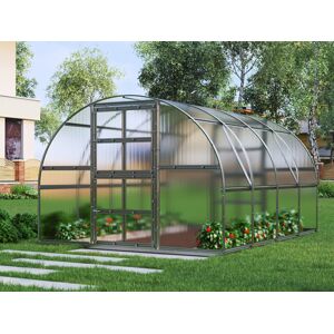 Dancover Drivhus Polycarbonat Titan Arch 320, 12m², 3x4m, Sølv