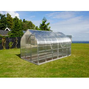 Dancover Drivhus Polycarbonat Titan Dome 320, 15m², 2,5x6m, Sølv