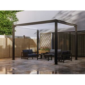 Dancover Bioklimatisk Pergola Pavillon /havepavillon Génova M/led-Lys, 4x3m, Antracit/hvid