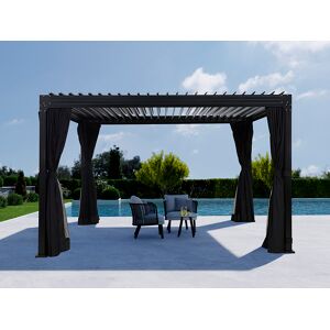 Dancover Bioklimatisk Pergola Pavillon /havepavillon Monterey M/sidevægge Og Myggenet, 3x4m, Sort