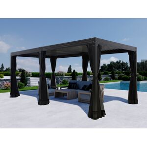 Dancover Bioklimatisk Pergola Pavillon /havepavillon Monterey M/sidevægge Og Myggenet, 3x6m, Sort