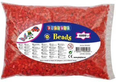 Playbox Perler, 6000 pcs rød Playbox Perler, 6000 pcs rød