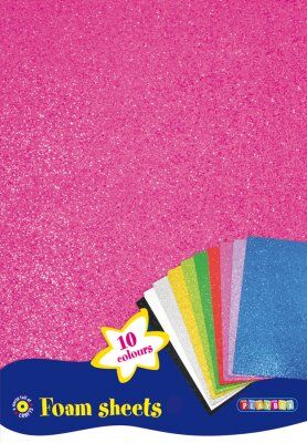 Playbox Bløde glitter ark, 10 stykker, A4 Playbox Bløde glitter ark, 10 stykker, A4