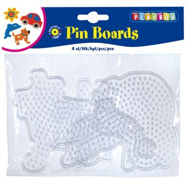 Playbox Pärplattor, hund, bil, fisk og blomster, 4 stk Playbox Pärplattor, hund, bil, fisk og blomster, 4 stk