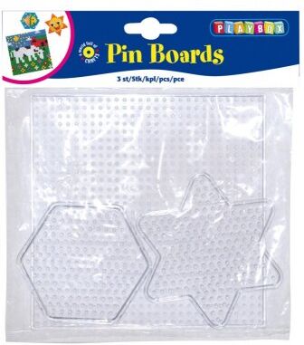 Playbox Gennemsigtige perleplader, 3 stk Playbox Gennemsigtige perleplader, 3 stk