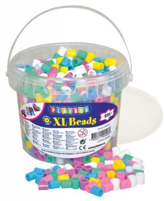 Playbox XL Pärlhink, omkring 950 stykker, pastelfarver