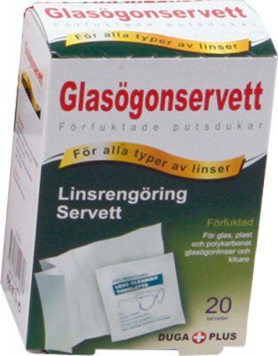 Dynas Våd servietter til briller, 20 pack Dynas Våd servietter til briller, 20 pack
