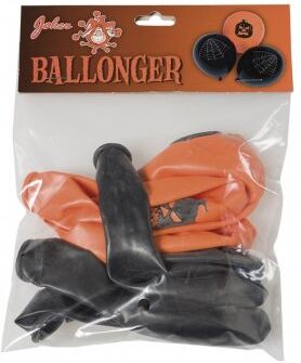 Hisab joker Halloween balloner med udskrivning, sort / orange, 8-pak Hisab joker Halloween balloner med udskrivning, sort / orange, 8-pak