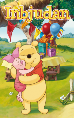 Disney Peter Plys invitationskort med kuverter, 8-pak Disney Peter Plys invitationskort med kuverter, 8-pak