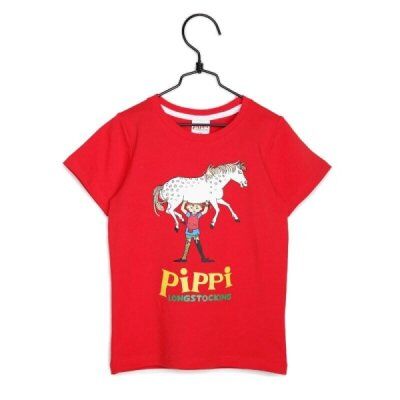 Pippi Långstrump Pippi Langstrømpe Rød T-shirt (104 CM) Pippi Långstrump Pippi Langstrømpe Rød T-shirt (104 CM)