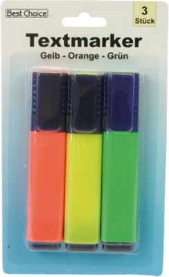 osma 3 pak markører / highlighters i 3 farver osma 3 pak markører / highlighters i 3 farver