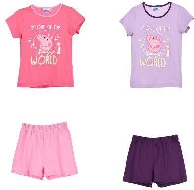 Peppa Pig Gurli Gris sætter t-shirt og shorts (ROSA, 8 ÅR - 128 CM)