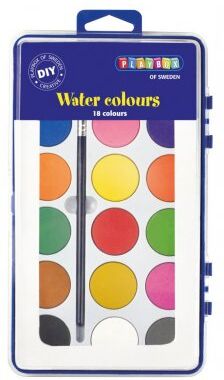 Playbox Akvarel Palette, 18 farver med en børste Playbox Akvarel Palette, 18 farver med en børste