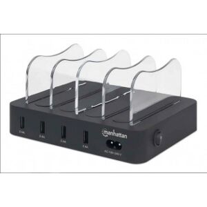 Manhattan 4-Port Usb Opladestation Til Telefoner Og Tablets