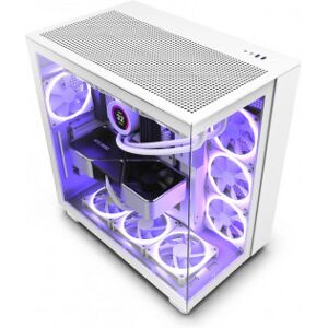 NZXT H9 Flow Mid Tower Atx-Kabinet Med Vindue, Hvid