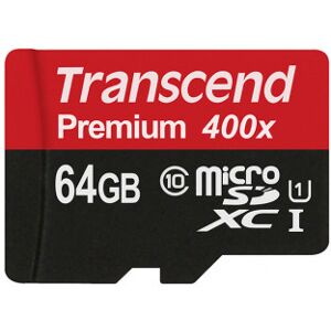 Transcend 64 Gb Microsdxc Class 10 Uhs-I 400x Minneskort