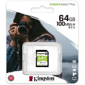 Kingston 64 Gt Sd Canvas Select Plus Uhsi Speed Class 1 (U1) Hukommels