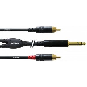 Cordial -Signal Kabel, 6,3 Mm - 2 X Rca, 1,5 M