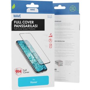 Wave Full Cover Beskyttelsesglas, Honor X7, Sort