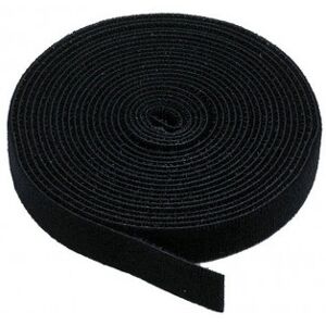 Deltaco Hook Og Loop-Velcro, 9 Mm, Sort, 10 M