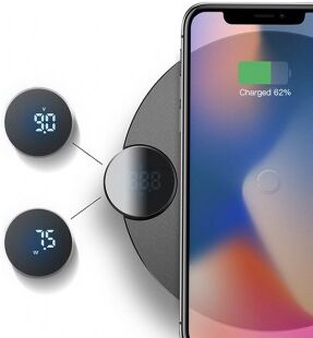 Baseus Trådløs 10W oplader med display - Sort Baseus Trådløs 10W oplader med display - Sort