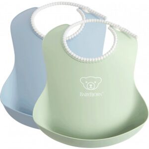 Babybjörn Baby Bib - Madlappen, 2 Stk, Powder Green / Powder Blue