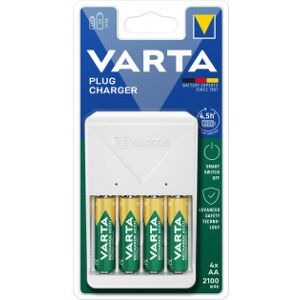 Varta Plug Charger -Opladningsenhed + 4 X Aa 2100mah (57606) Genoplade