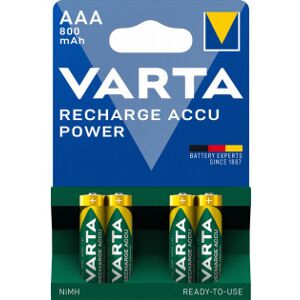 Varta Genopladelige Accu-Batterier, Aaa, 800 Mah, 4 Stk., Nimh