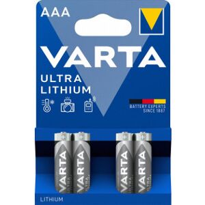 Varta Lithium Ultra -Litiumbatteri, 4 Stk. Aaa (Lr03) Batterier