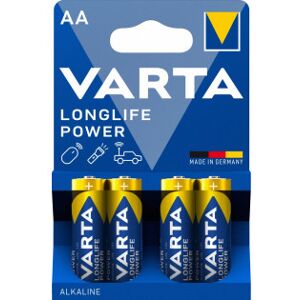 Varta Longlife Power-Alkalibatteri, 4 Stk. Aa (Lr06) Batterier