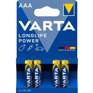 Varta Langtidsholdbar Power -Alkalibatteri, 4 Stk. Aaa (Lr03) Batterie