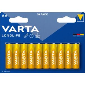 Varta Longlife-Alkalibatteri, 10 Stk. Aa (Lr6) Batterier