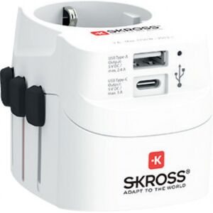 SKROSS Pro Light Usb A&c; Rejseadapter Med Usb-A Og Usb-C Port