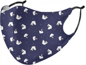 Genanvendelig stofmaske med mønster - Blå Genanvendelig stofmaske med mønster - Blå