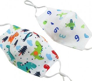 Justerbar ansigtsmaske med mønster til børn - M, Regnbue + Flamingo Justerbar ansigtsmaske med mønster til børn - M, Regnbue + Flamingo