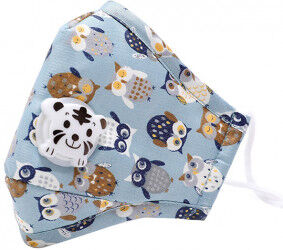 Mundbind med ugle mønster og ventil til børn - Navy Mundbind med ugle mønster og ventil til børn - Navy