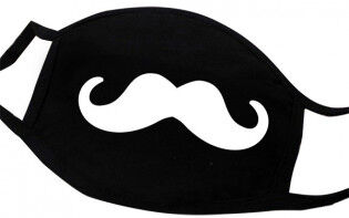 Stofmaske med mønster - Viikset Stofmaske med mønster - Viikset